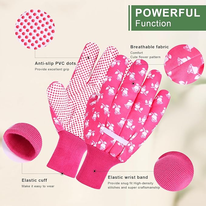 Gardening Gloves for Women - Long Sleeve Thorn Proof Garden Gloves for Yard Work, 1 Pair Long & 1 Pair Short (Pink, Medium)