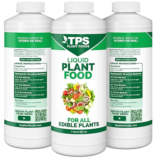 TPS NUTRIENTS Liquid Plant Food for use in AeroGarden, IDOO and Hydroponic Growing Systems, Liquid Fertilizer, 32 oz (1 Quart)