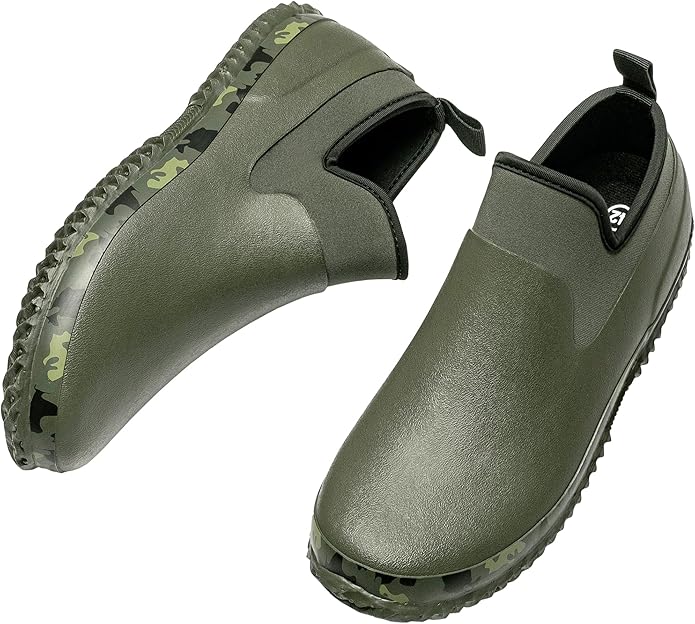 TENGTA Unisex Waterproof Garden Mud Shoes Mens Rubber Gardening Rain Boots for Women Car Wash Footwear