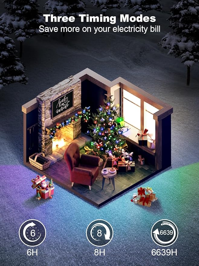 1000 LED Color Changing Christmas String Lights, 328FT Warm White Multicolor Outdoor Fairy Lights with Remote, Timer, Memory, 8 Modes, Waterproof Christmas Tree Lights for Bedroom Patio Party