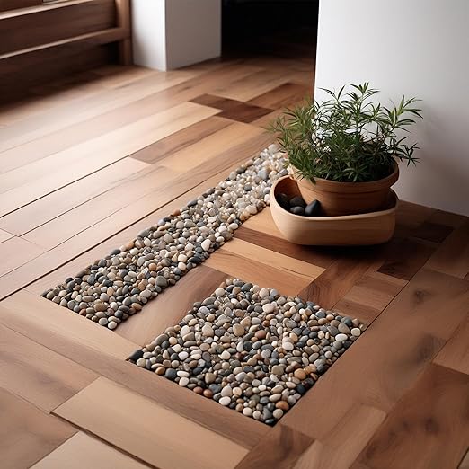 40lbs Pebbles for Landscaping, 1-2Inch Mixed Color Natural River Rocks for Aquarium, High Polished Decorative Stones for Vase Filler Fish Tank Gardening