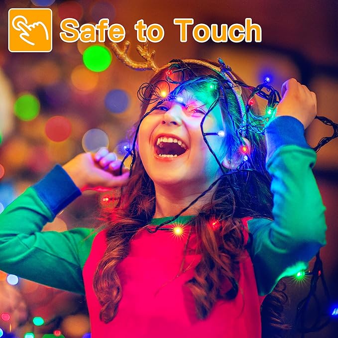 Ollny Christmas Lights 400LED 132FT, Plug-in Outside Tree Lights with Timer and 8 Modes, Remote Control Waterproof Dimmable Outdoor String Lights for House Yard Patio Xmas Decorations (Multicolored)