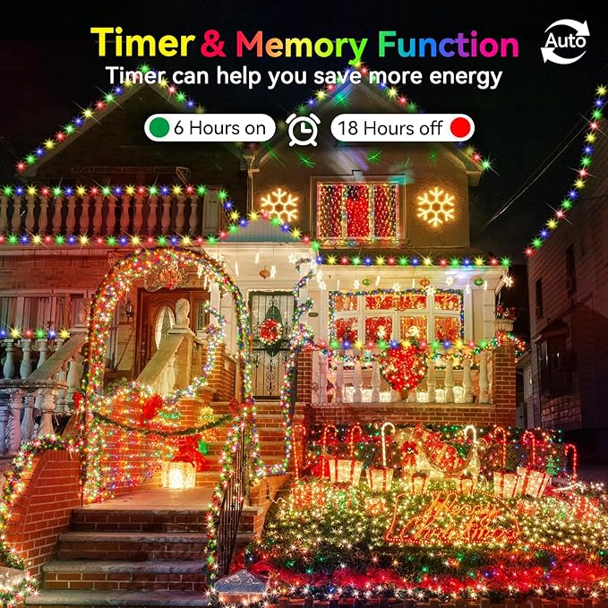 Hezbjiti Christmas String Lights Outdoor, 1000 LED 394ft 8 Lighting Modes Christmas Fairy Lights with Remote and Timer for Home, Birthday, Wedding, Party, Tree Decorations (1000 LED, Multicolor)