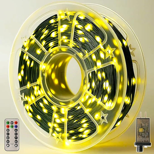 Christmas Lights 1200 LED 394 FT, IP67 Waterproof Christmastree Lights with 8 Modes, Remote Control 3 Timers & Memory Function Xmas Decorations for House and Holiday (Warm White)