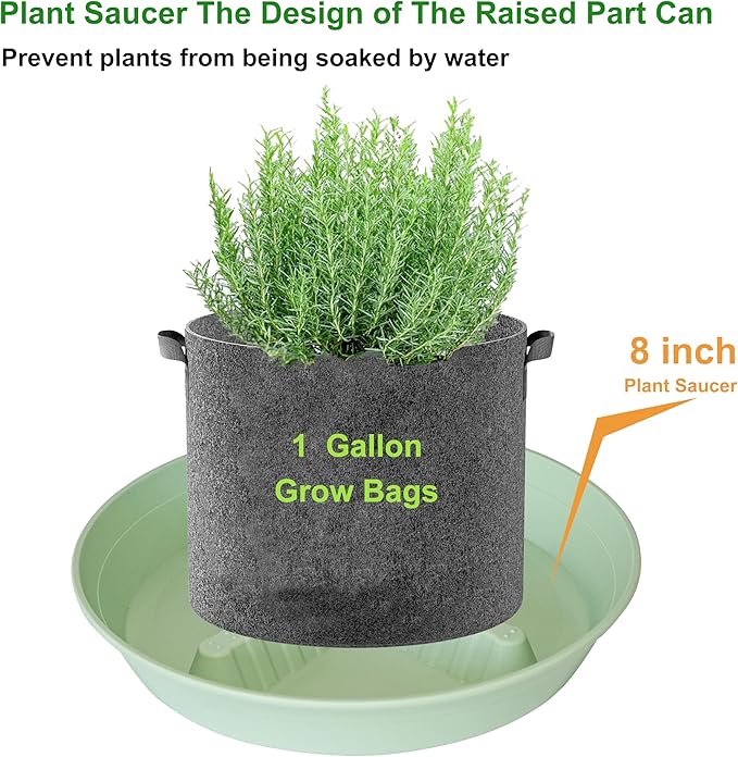 4 Pack Plant Saucer 8 inch, 10 12 14 17 inch, Plant Stand Plastic Plant Saucers for Indoors Outdoor, Heavy Duty Flower Planter Drip Trays for Pots, Pot Saucers for Plants, Grow Bags Saucers