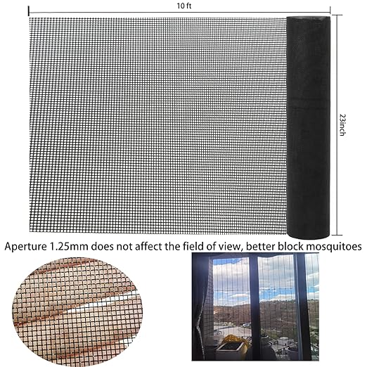 Wire Mesh PVC Coated Galvanized,16 Mesh Woven Woven Wire Mesh for Vent, Cage, Cabinets Mesh, DIY Project. (1 ROLL, 23inch x 118inch)