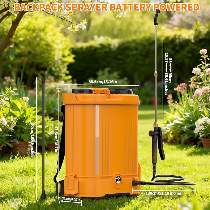Battery Powered Backpack Sprayer 5 Gallon,90 PSI Electric Garden Sprayer with 8 Nozzles & Telescoping Wand,Weed Yard Sprayer Compatible with Dewalt 21V 2.6Ah Battery (Battery not Included)