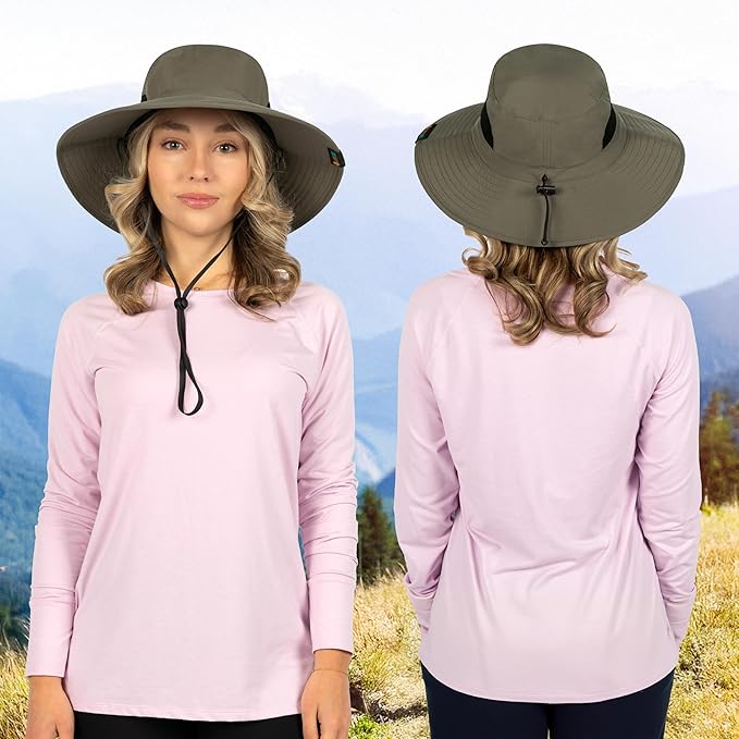 SUN CUBE Wide Brim Sun Hat Men Women, Fishing Hats Sun UV Protection, Mens Hiking Bucket Hat Safari Beach Boonie, UPF 50+