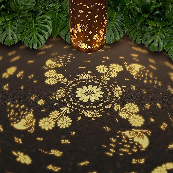 FLAGWIX Christmas Butterfly Gifts for Women Men - Solar Lanterns Outdoor Waterproof, Garden Decor for Outside - Motivational Birthday Gifts for Mom Grandma, Decorative Lantern for Garden Yard Patio