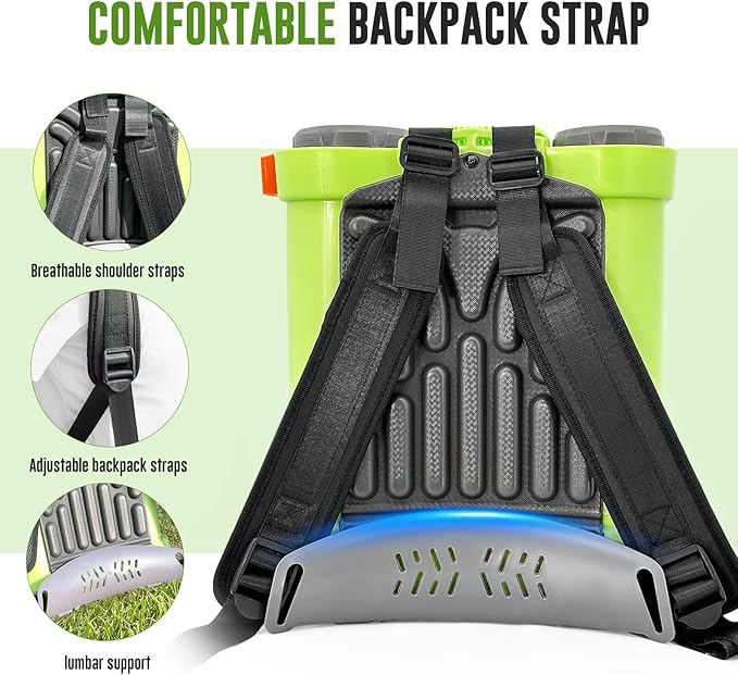 Battery Powered Backpack Sprayer 3.2 Gallon, VAXMAY 80 PSI Electric Graden Sprayer Works with Makita 18V Battery, Weed Lawn Sprayer with Telescopic Wand, 5 Nozzles, 2.0 Ah Battery & Charger Included