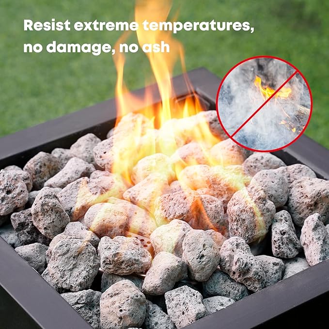 Stanbroil Light Weight White Lava Rock Granules - Natural Volcanic Rocks Decorative Landscaping Stones for Outland Living Bond Portable Fire Pit, Gas Log Set and Fireplace - 5 Pounds (1.2" - 1.9")