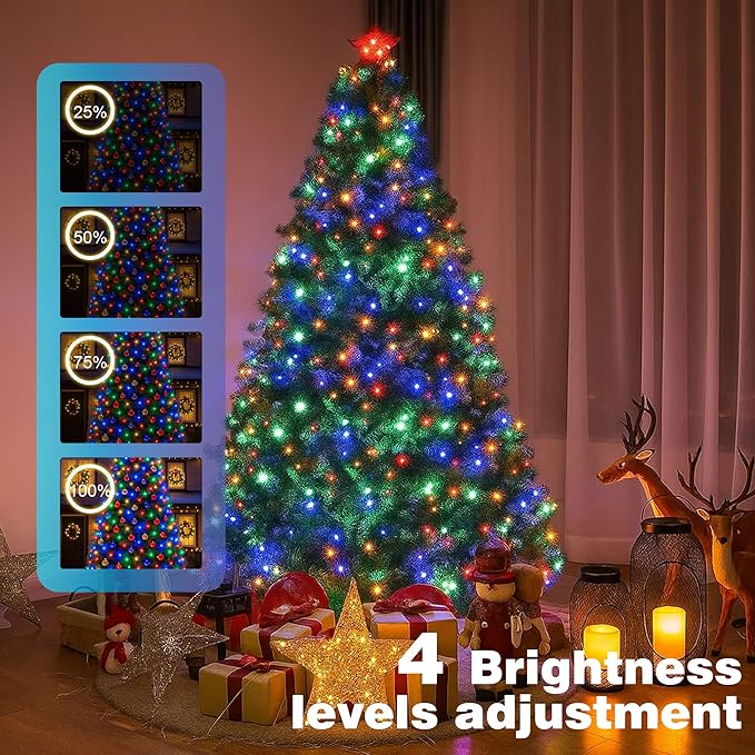 Christmas Lights 1200 LED 394 FT, IP67 Waterproof Christmastree Lights with 8 Modes, Remote Control 3 Timers & Memory Function Xmas Decorations for House and Holiday (Multicolor)