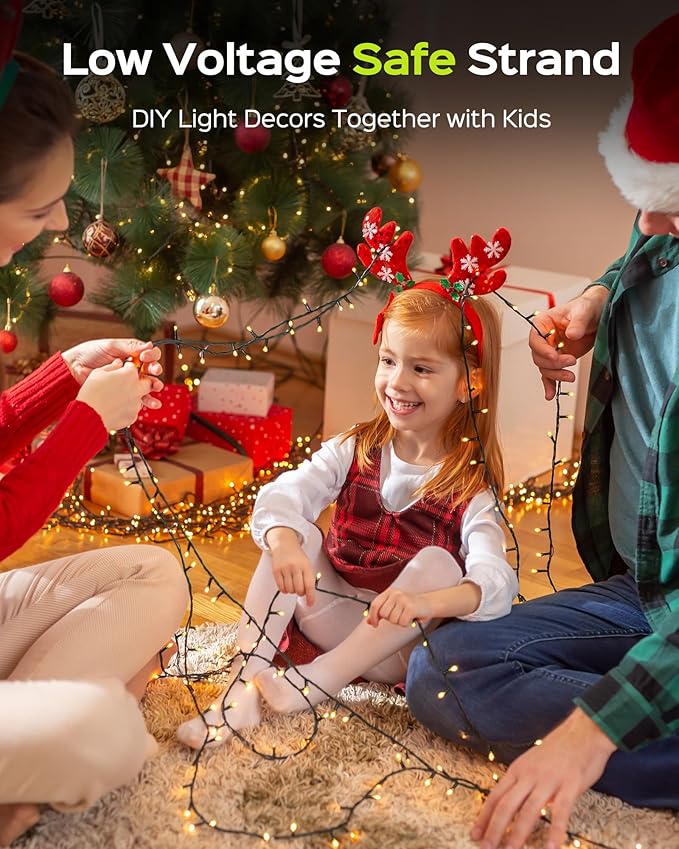 Super Long 500 LED 178FT Christmas Lights, Bright Bubble Led Christmas Tree Lights w/ 8 Modes & Memory, 2024 Upgraded Twinkle LED String Lights for Indoor Outdoor Xmas Party Decorations, Warm White