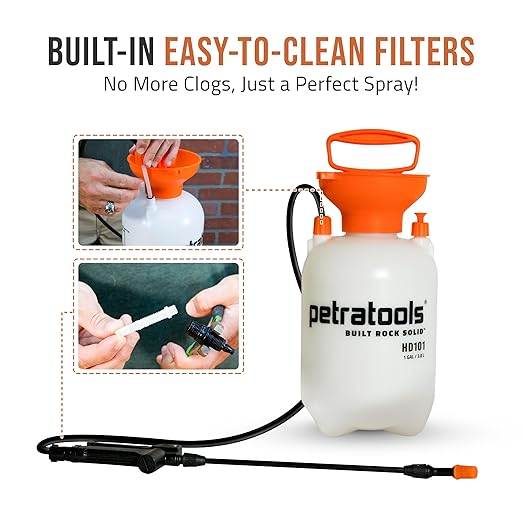 PetraMax Lockscape 64 oz Ultimate Mulch Glue for Landscaping Bundle with HD101, 1 Gallon Pump Garden Sprayer for Easy Hold Landscape