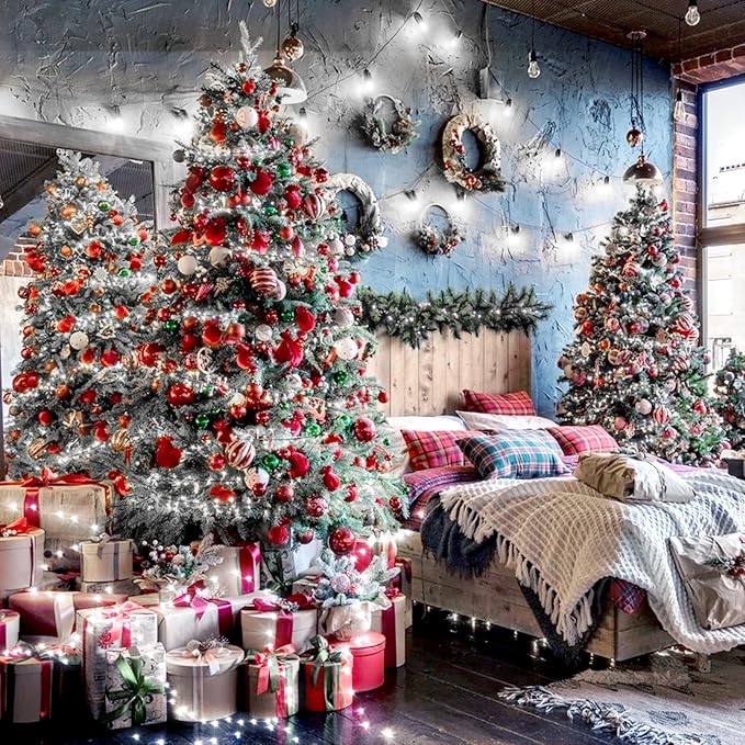 XURISEN Christmas Lights Outdoor 197FT 500 LED Green Wire String Lights 8 Modes with Timer Memory Waterproof Fairy Light Plug in for Xmas Tree Wedding Yard Party Holiday Decorations(Cool White)