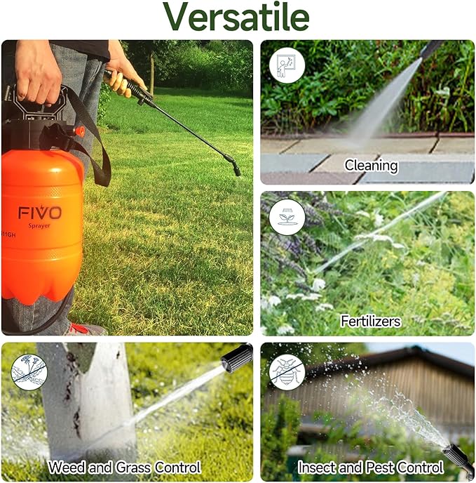 Sprayer for Yard, Garden and Agriculture Spraying Plants, Garden Watering, Weeds and Pets Control, All-perpose Cleaning 1.35 Gallon (5 Liter)