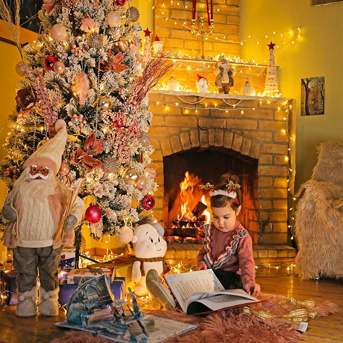 262FT 800 LED Christmas Lights Outdoor, String Lights for Indoor with 8 Modes Waterproof, Plug in Twinkle Light Clear Wire for Bedroom, Tree, Patio, Garden, Party Decorations, Warm White