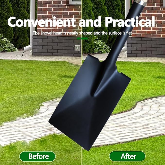 Spade Shovel for Digging, Edging Shovel, Lawn Edger Tool with D-Handle, Forged Steel Y-Grip, for Digging, Lawn Edging, Pruning, 45 inch Heavy Duty Weed Puller Tool