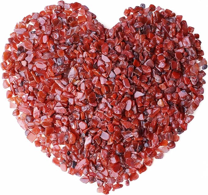 Red Carnelian Crystal Polished Rocks 0.3-0.4" Tumbled Reddish Brown Agate Stones Chips Quartz Stone Crushed Healing Crystals Natural Gem Home Decoration Aquarium Plants Vase Filler Ornament 0.6lbs
