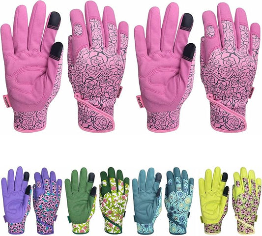 Thorn Proof&Puncture Resistant Gardening Gloves with Grip,Garden Glove for Women, Leather Yard Work Gifts
