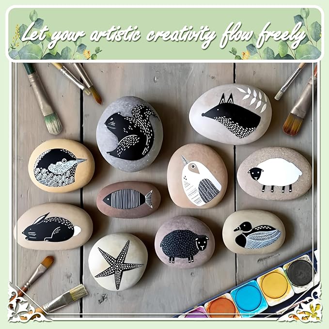 11lbs Smooth River Rocks, 1-2 Inch Hand-Picked Premium Pebbles for Garden and Landscape Design, Kindness Stones for Painting,DIY Arts, Red