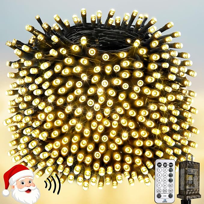 Voice Controlled Christmas Lights with Remote, 264 FT 800 LED String Lights Indoor Outdoor with 12 Modes 3 Timers, Dimmable Twinkle Light Plug in Waterproof for Xmas Tree Party Decor, Warm White