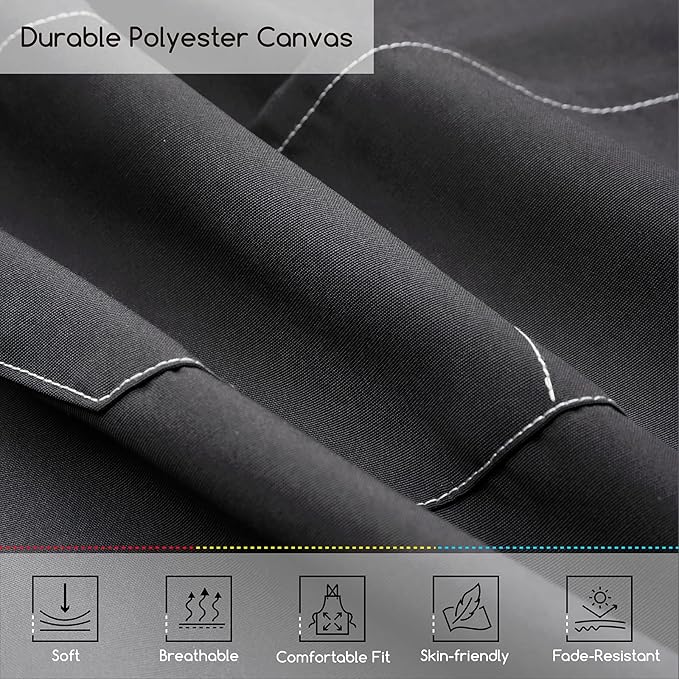 MEEDEN Painting Apron for Men Women: Adjustable Cross Back Waterproof Polyester Canvas Art Apron with 3 Pockets - Artist Apron for Acrylic Oil & Watercolor Painting, Gardening, Cooking - Taupe