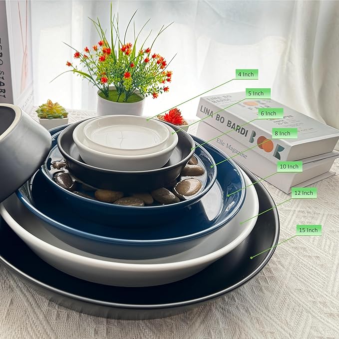 2 Pack 8 Inch Flower Pot Saucers - 9 Inch (8.7 Inch) Ceramic Plant Saucer for Outdoors & Indoors - Glazed Ceramic Plant Pot Trays for Water Drainage - Durable & Stylish Round Plant Tray