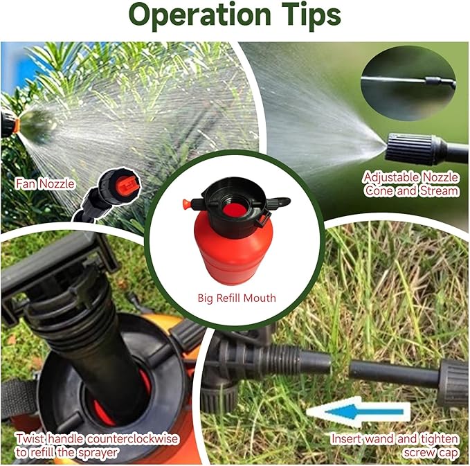 Sprayer for Yard, Garden and Agriculture Spraying Plants, Garden Watering, Weeds and Pets Control, All-perpose Cleaning 1.35 Gallon (5 Liter)