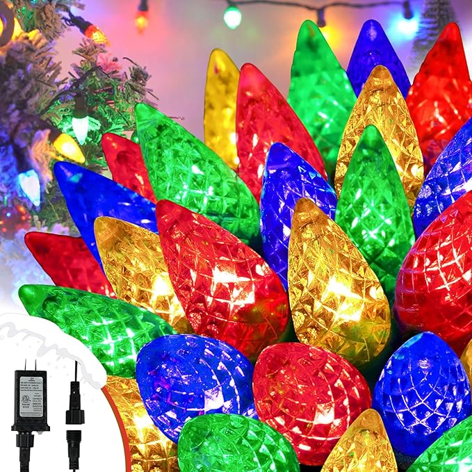 Upgraded 250 LED C6 Connectable Christmas String Lights Multicolor, 82FT Waterproof Christmas Twinkle Light Outdoor, Plug in Fairy Lights Indoor with 13 Modes & Timer for Christmas Tree Decorations