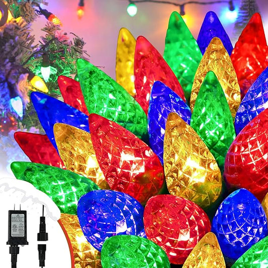 Upgraded 250 LED C6 Connectable Christmas String Lights Multicolor, 82FT Waterproof Christmas Twinkle Light Outdoor, Plug in Fairy Lights Indoor with 13 Modes & Timer for Christmas Tree Decorations