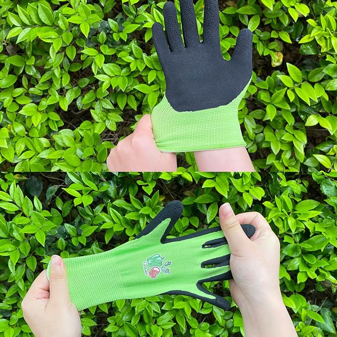 Evridwear Kids Gardening Gloves for Boys Girls Outdoor Yard Work,Planting (3-12 years)