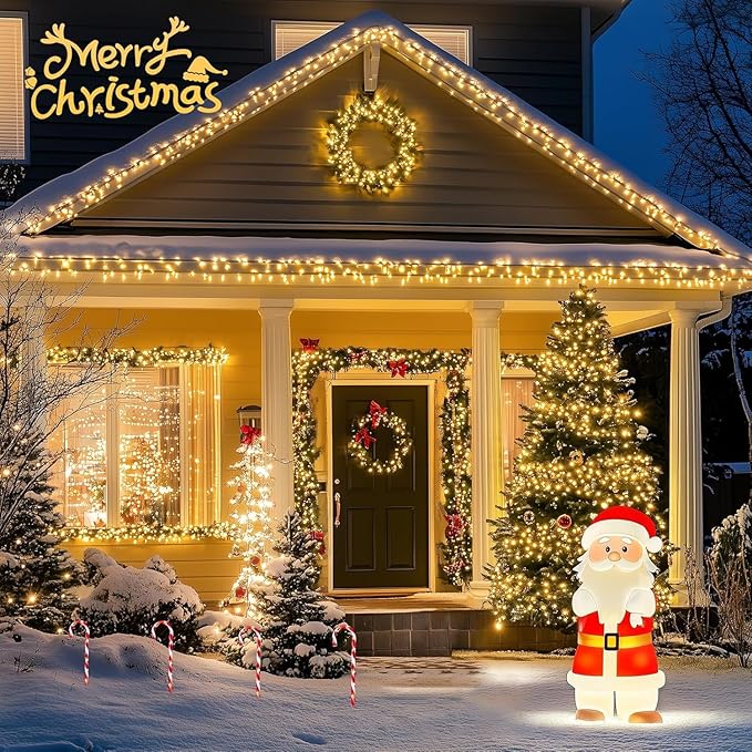 JMEXSUSS 66ft 200 LED Christmas Lights Outdoor, Warm White Christmas Tree Lights Indoor Plug in, 8 Modes Twinkle String Light for Outside Bedroom Wedding Party Classroom Dorm Ceiling Home Decorations