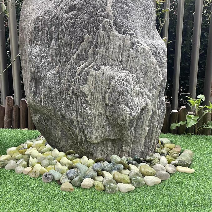 10lbs Jade River Rocks, 1-2 Inch Natural Pebbles for Indoor Plants, High Polished Decorative Stones Vase Filler Fish Tank Aquariums Landscaping Garden Outdoor and Indoor DIY
