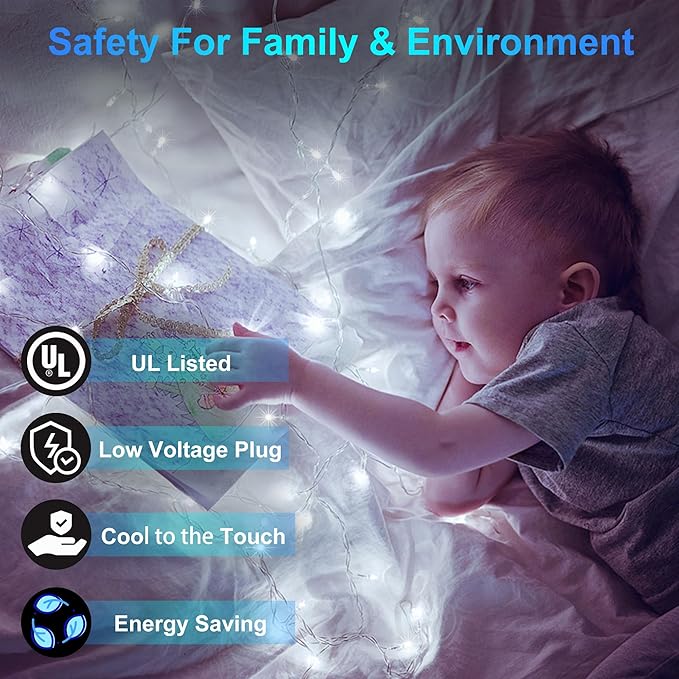 750LED Christmas Lights Outdoor Use, 240ft 12 Modes Cool White LED String Lights with Timer Dimmable, Waterproof Christmas Tree Lights for Xmas Patio Yard Fence Balcony Garden Decor Cool White