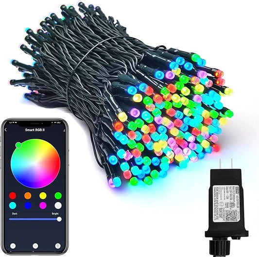 Smart WiFi LED Christmas Lights, APP-Controlled RGB Fairy String Lights, Ideal for Xmas Tree, Garden, Home, Party, Halloween Festival Deco (99ft-300LED)
