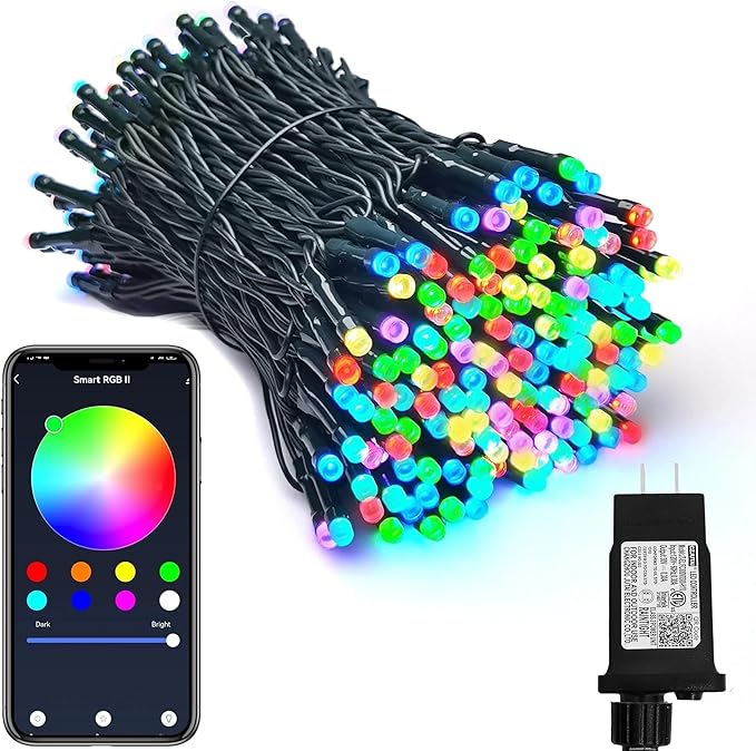 Smart WiFi LED Christmas Lights, APP-Controlled RGB Fairy String Lights, Ideal for Xmas Tree, Garden, Home, Party, Halloween Festival Deco (66ft-200LED)