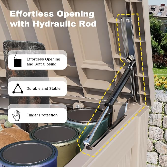 DRATO 150 Gallon Outdoor Storage Box, Large Waterproof Deck Box, Lockable Resin Storage Container with Reinforced Support for Patio Cushions, Garden Tools, UV-Resistant Outdoor Chest（Black）