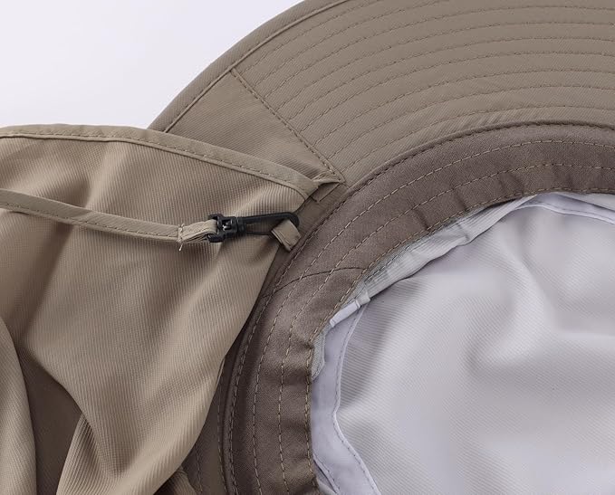 Home Prefer UPF50 Mens Sun Hat with Neck Flap Quick Dry UV Protection Cap Womens Wide Brim Fishing Hat Neck Flap Beach Garden