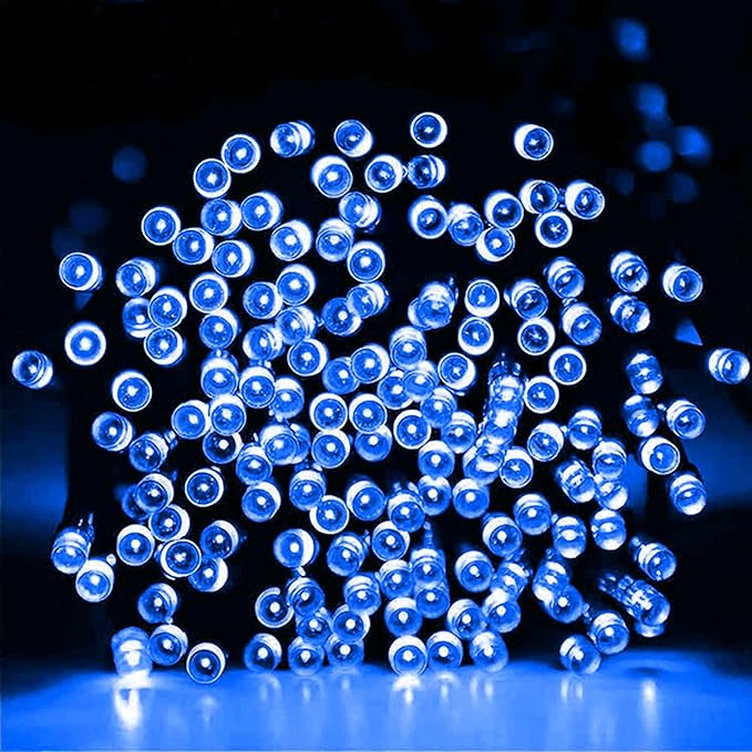 Dazzle Bright 300 LED Christmas String Lights, 100 FT Connectable Waterproof String Lights Green Wire with 8 Modes, Xmas Vintage Decorations for Indoor Outdoor Party Yard Garden Decor (Blue)