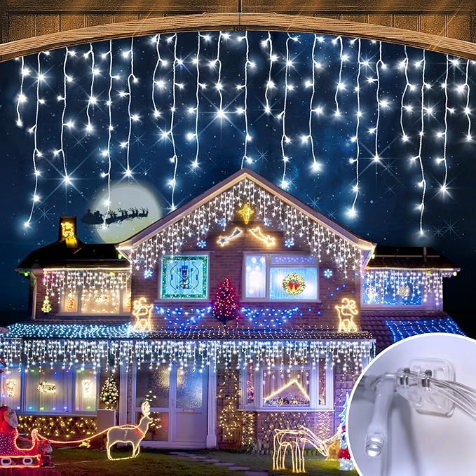 98FT Christmas Lights Outdoor Decorations 900LED Fairy String Light 12 Lighting Modes with Timer Memory Waterproof Christmas Light for Yard Roof Party Holiday Wedding Garden Decor