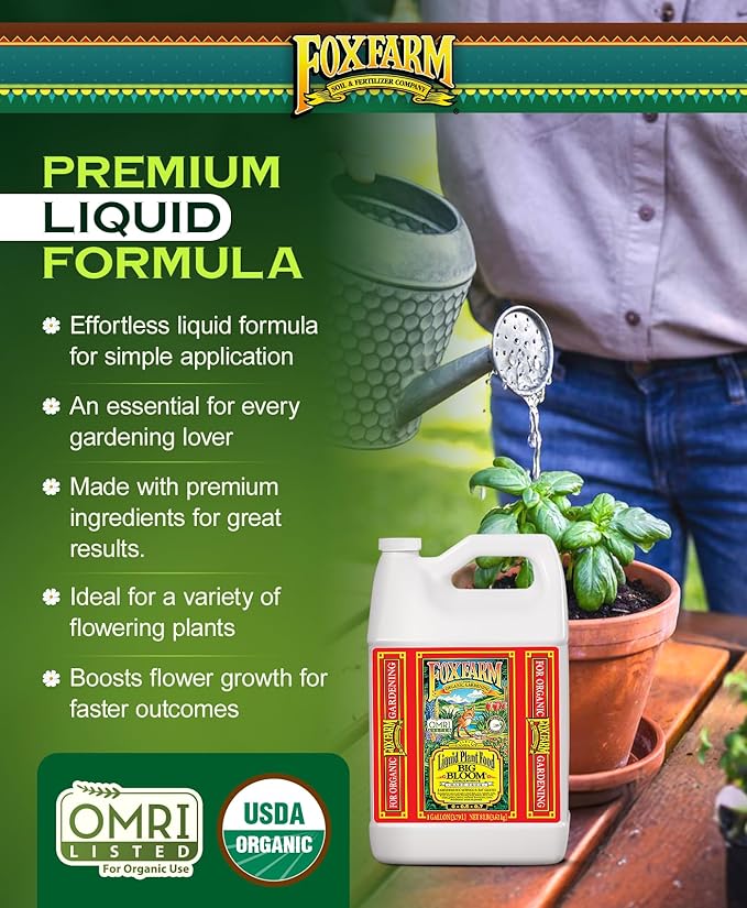 Fox Farm Fertilizer Soil Trio Liquid Nutrient: Tiger Bloom, Grow Big, Big Bloom Gallon Bottles - (Pack of 3-1 Gallon)