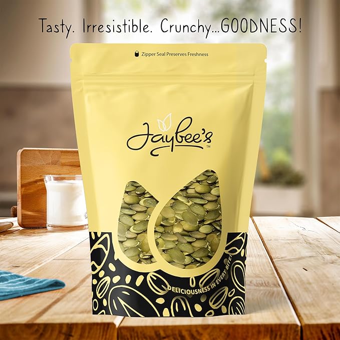 Raw Pumpkin Seeds Pepitas Unsalted - 5 Pounds | Healthy Snack for Keto, Vegan, & Paleo Diets | Compare to Organic Pumpkin Seeds | Kosher Certified | Perfect for Salads, Baking, Smoothies & Cooking Recipes | Jaybee's Nuts