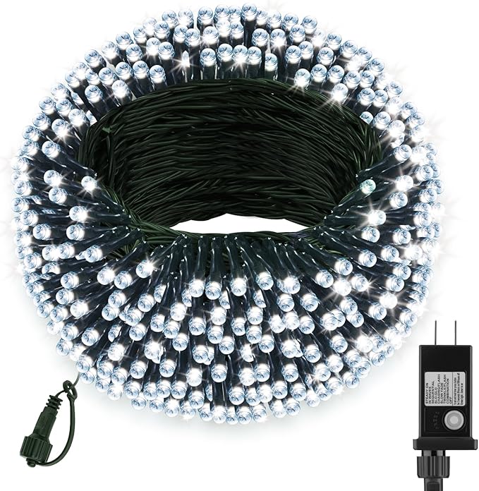 66FT 200 LED Christmas Lights with Timer, Twinkle Fairy Lights String with 8 Flashing Modes String Lights for Indoor Bedroom Outdoor Christmas Trees Garland Wreath Holiday Decorations, Cool White