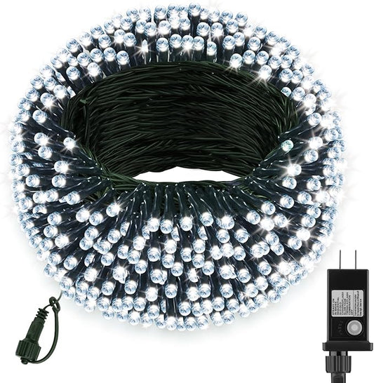 66FT 200 LED Christmas Lights with Timer, Twinkle Fairy Lights String with 8 Flashing Modes String Lights for Indoor Bedroom Outdoor Christmas Trees Garland Wreath Holiday Decorations, Cool White