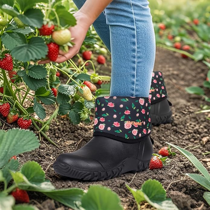 Showave Women’s Garden Boots Rubber Rain Boots For Women Waterproof Mud Boot Gardening Yard Boot For Farming Working Outdoor