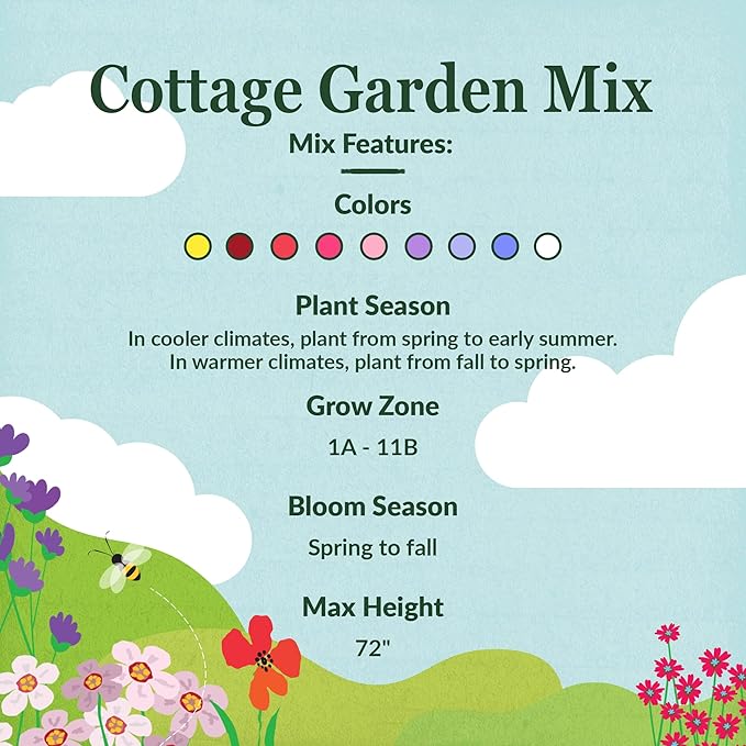 Ferry-Morse Cottage Garden Mix Bulk Flower Seeds, 1lb