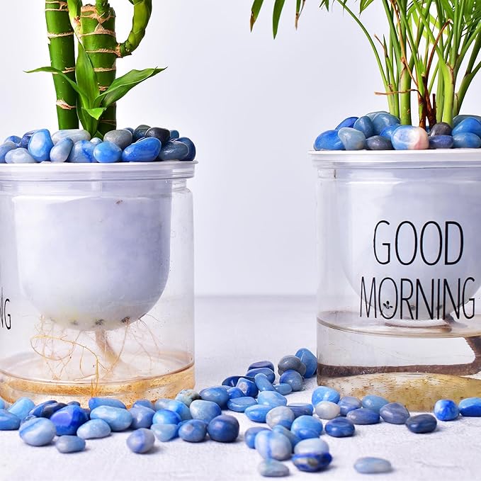 Polished Blue Aventurine Crystals - 72 Pcs, 0.5" 10 oz Handpicked Natural Tumbled Gemstones Rocks, Pebbles for Reiki, Chakra, Healing Home Decor