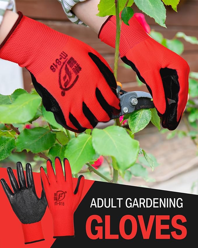 72 Pairs Gardening Work Gloves Bulk for Men Women, Rubber Coated Garden Multipack Safety Construction Glove