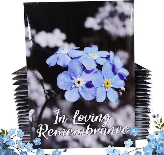 20pc Premium Pre-Filled Forget Me Not Seeds Packets Favors for Funerals, Funeral Decorations, Celebration of Life Decorations, Forget Me Not Seeds Packets, Celebration of Life Ideas, Memorial Cards